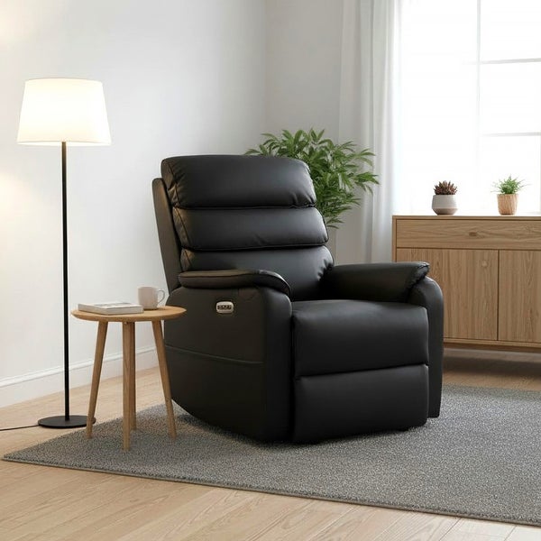 Diana recliner musta nahka